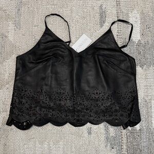 Marissa Webb Black Lace Trim Cami Top